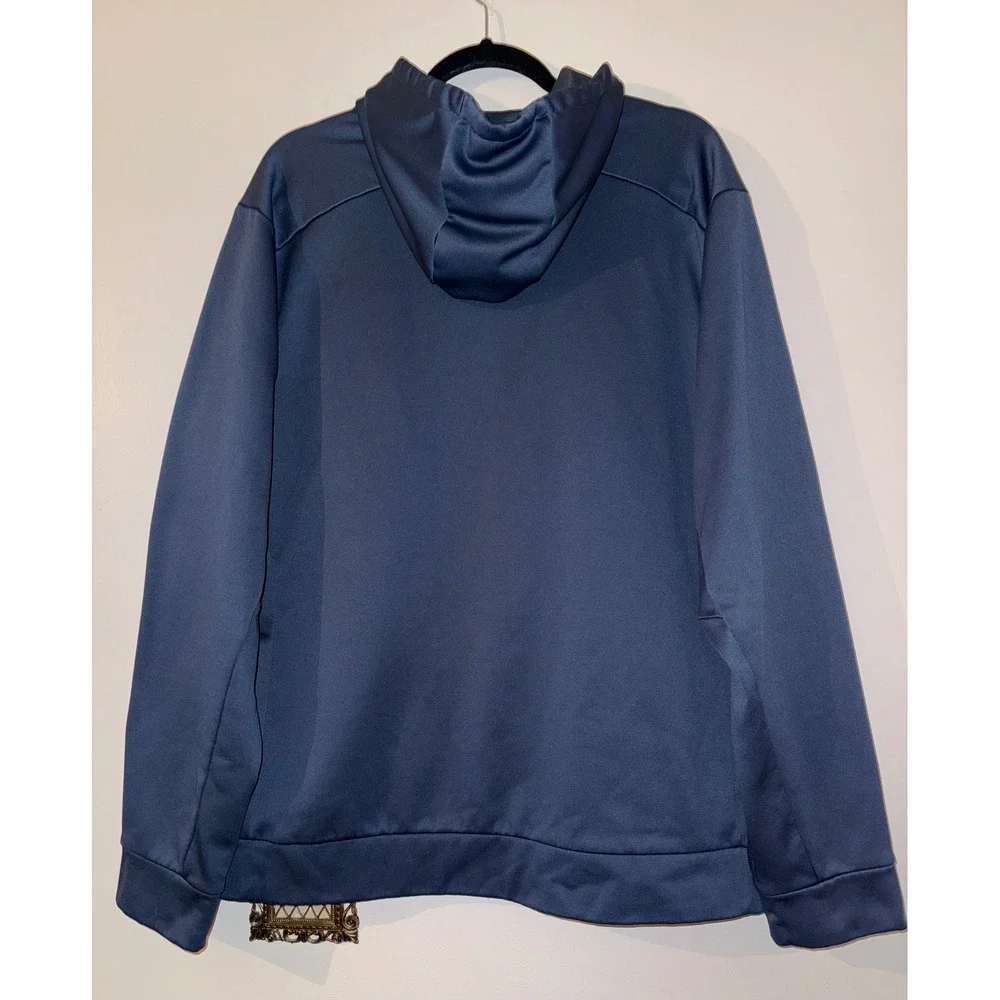 Nike Mens Therma-FIT Hoodie Navy Blue Teal Graphic Logo Sweatshirt XL 803226-460